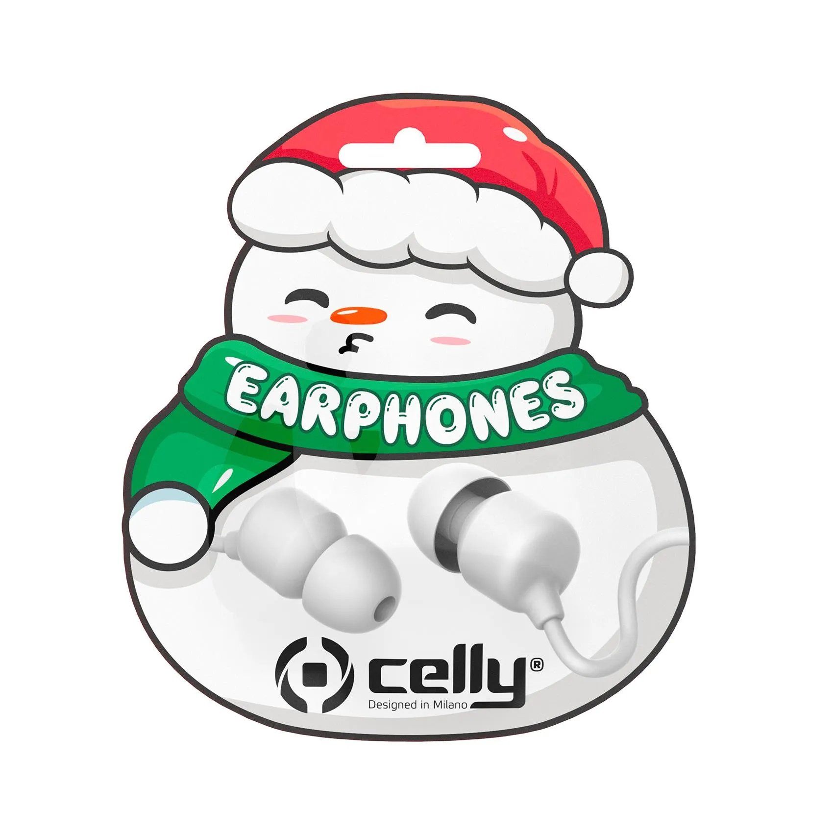 WIRED EARPHONE XMAS SNOW SHAPE