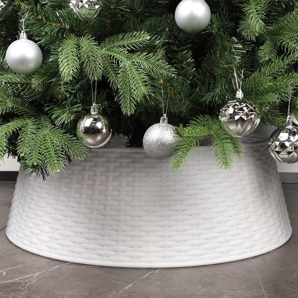 Copribase Albero di Natale Diametro 73-60 cm Bianco Decorazione Base Natalizia (1)